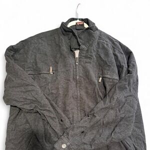 Al Wissam Detroit gray & black polyester & wool jacket size 3XL'